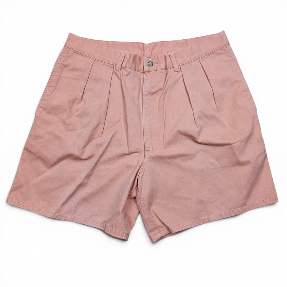ADIRONDACK by SAVILE ROWE Men's 34 VTG 90's Coral Pleated Shorts Coastal Preppy